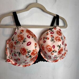Torrid curve full coverage padded lips floral print bra